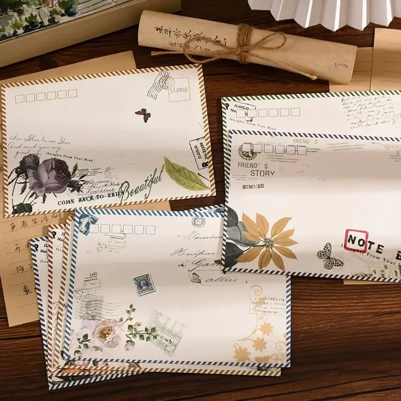 European Style Envelopes Vintage Paper Envelopes Letters Korean Stationery Wedding Party Invitation Cards Cover 8pcs/set kraft paper envelopes mailing envelopes