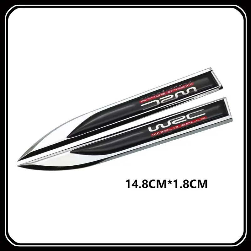 Metal + Gel Car Sticker Fender Body Side Wrc Rally Blade Badge Decal Per Toyota Yaris Vw Golf Polo R Honda Fit Mitsubishi Evo