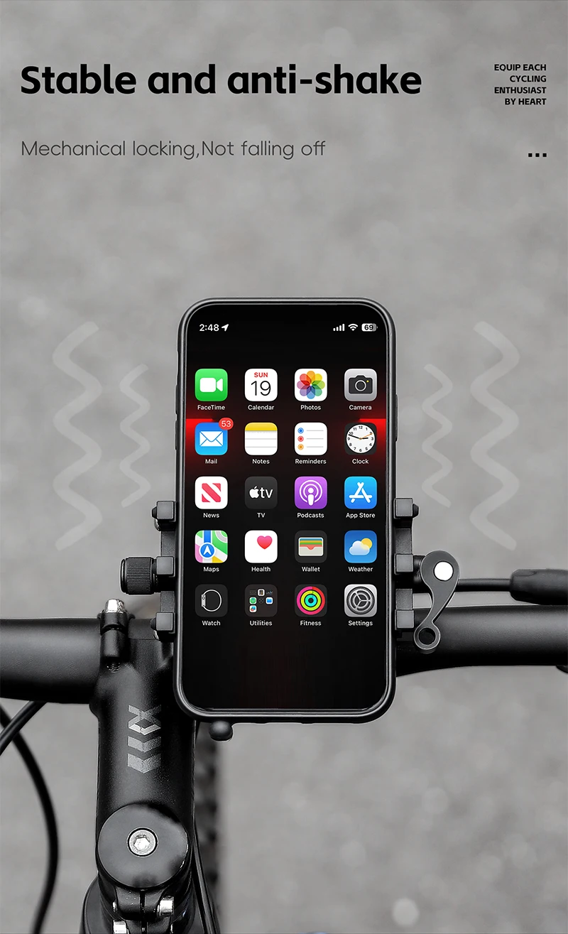 WEST BIKING Fahrrad-Handyhalterung aus Aluminiumlegierung mit Schnellverschluss, Anti-Rüttel-Handyständer mit Entriegelungsknopf, Langlebiger Handykäfig – Detail 7