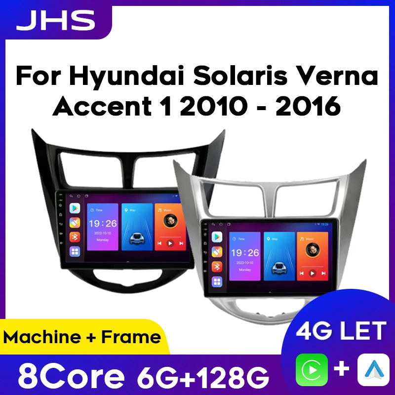

Автомобильный радиоприемник на Android для Hyundai Solaris Verna Accent 1 2010-2016, мультимедийный видеоплеер, GPS-навигатор, беспроводной Автомобильный плеер для Carplay
