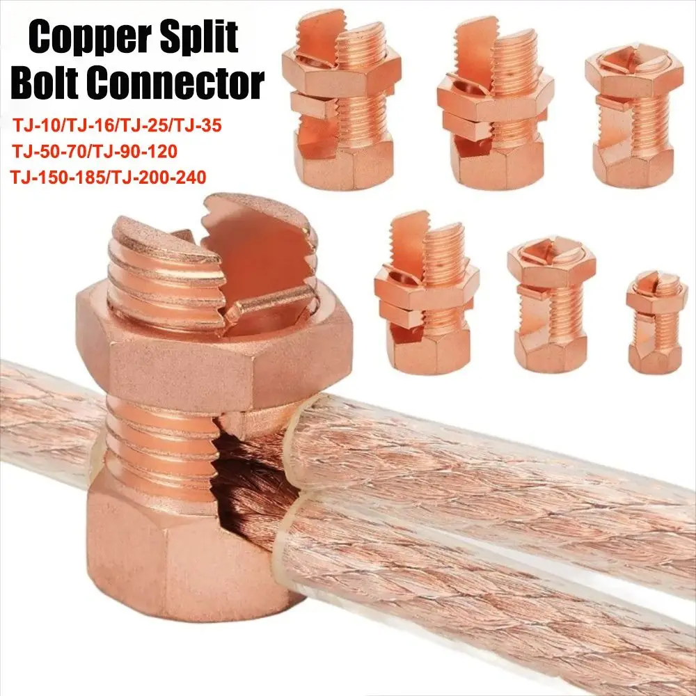 Copper Split Bolt Connector Sturdy Durable Clamp Screw Terminal