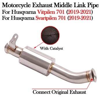 For Husqvarna Vitpilen Svartpilen 701 2019 - 2021 Motorcycle Exhaust Catalyst Delete Modify Muffler Escape Moto Middle Link Pipe