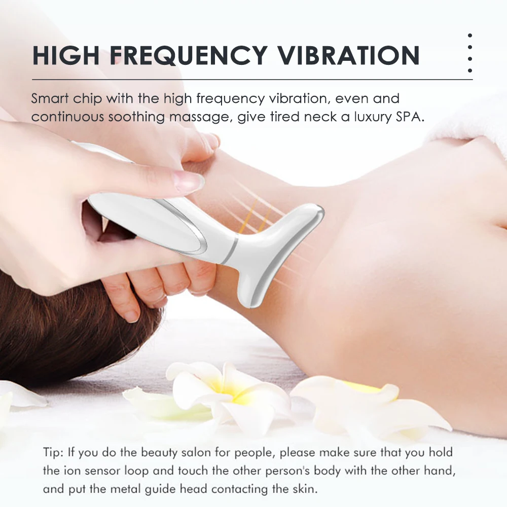 Ice Compress Neck Face Lifting Beauty Apparatus 4 Color EMS Facial Lifting Massager