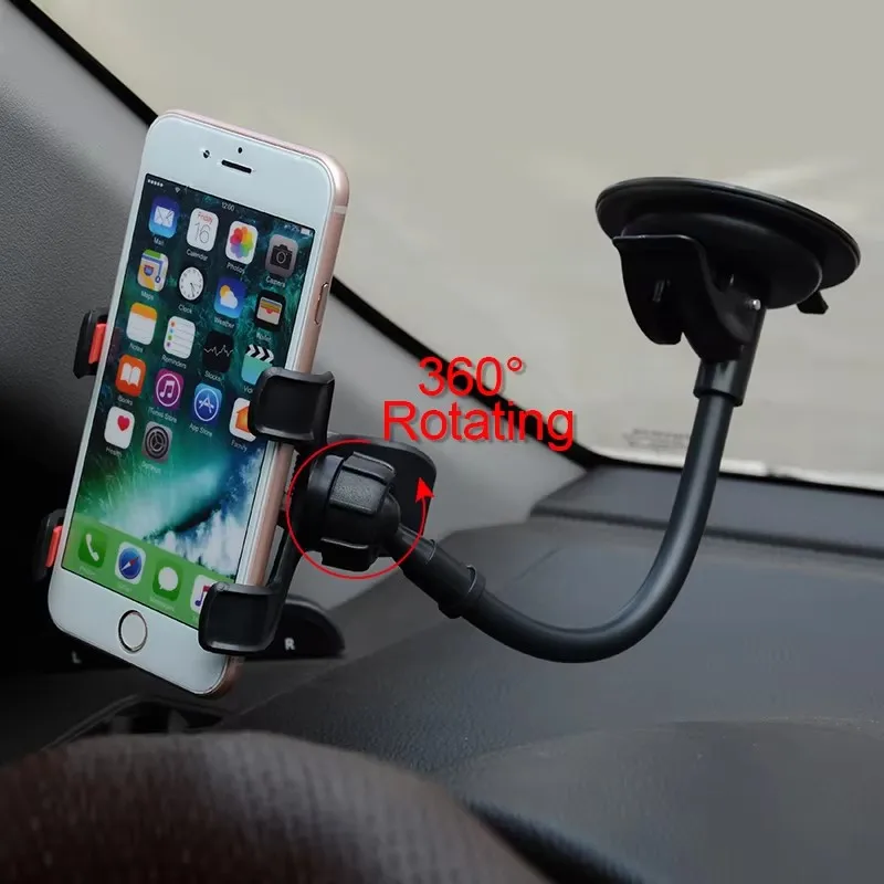 Crouch 범용 자동차 휴대폰 거치대, 360 도 유연한 대시보드 앞유리, GPS 마운트, 책상 테이블, 휴대폰 거치대 스탠드