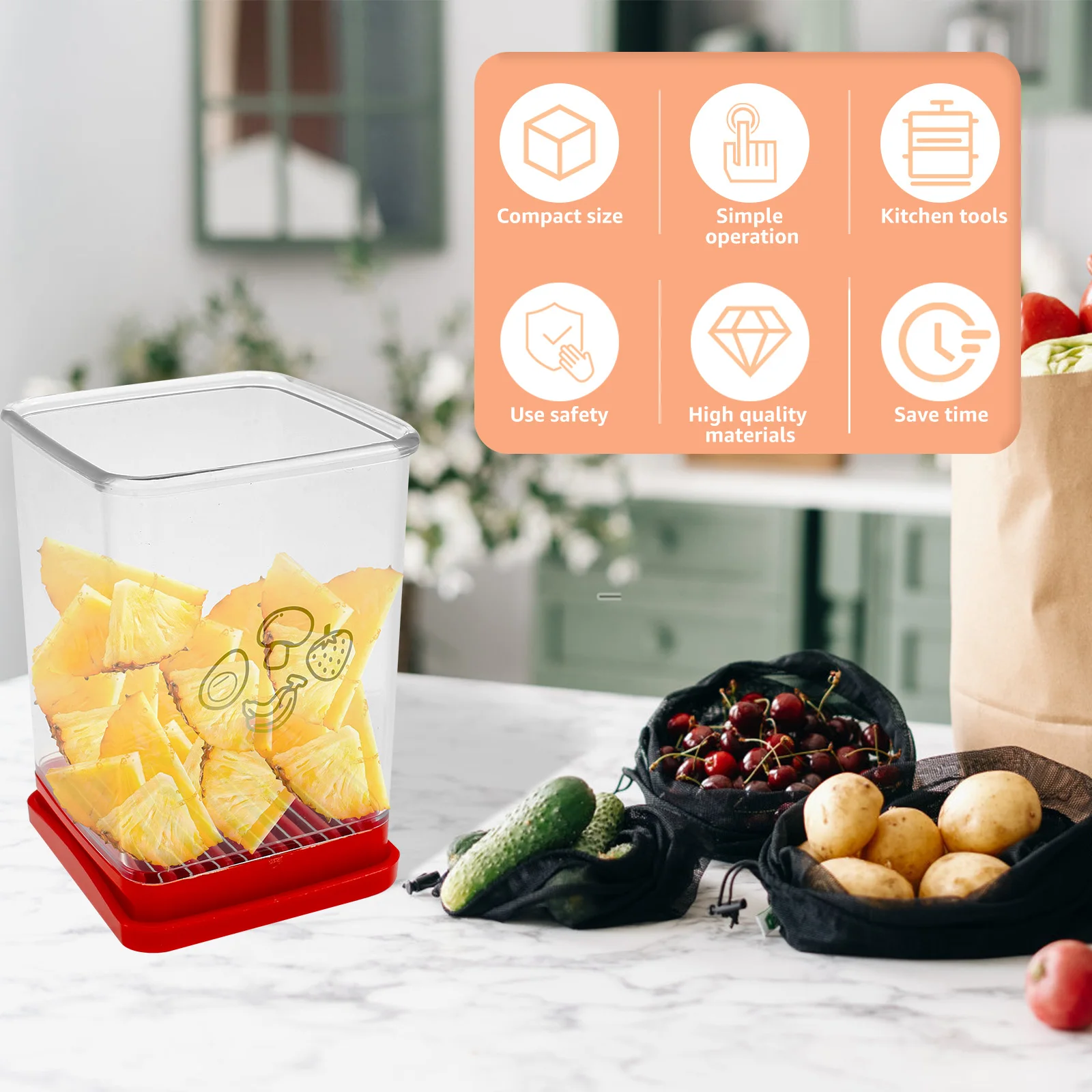 Fruit Slicer Food Slicer Speed Cup Slicer with Push Plate Portable Cup Slicer Efficient Multifunctional Cutter Compact Strawberry