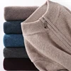 Cashmere Sweater Thicked Fit Men's Half Height Zipper Stand Neck Pullover Knitted Coat Winter Wool Sweater Plus Size 4XL 5
