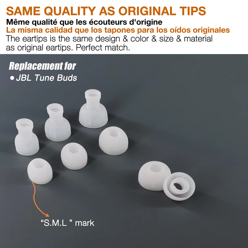 Eartips Replacement for JBL Tune Buds Earbuds Earpad * 6 Pairs