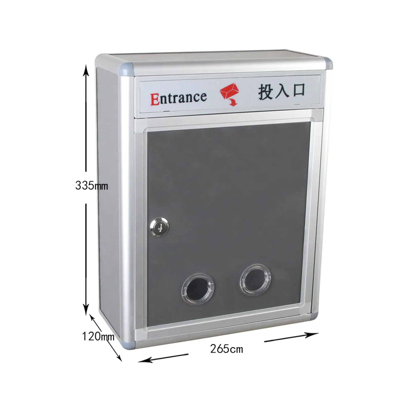 Suggestion Mail Box with Lock Organizer 26.5x12x33.5cm Multipurpose Drop Box Letter Post for Hotel Business Lightweight