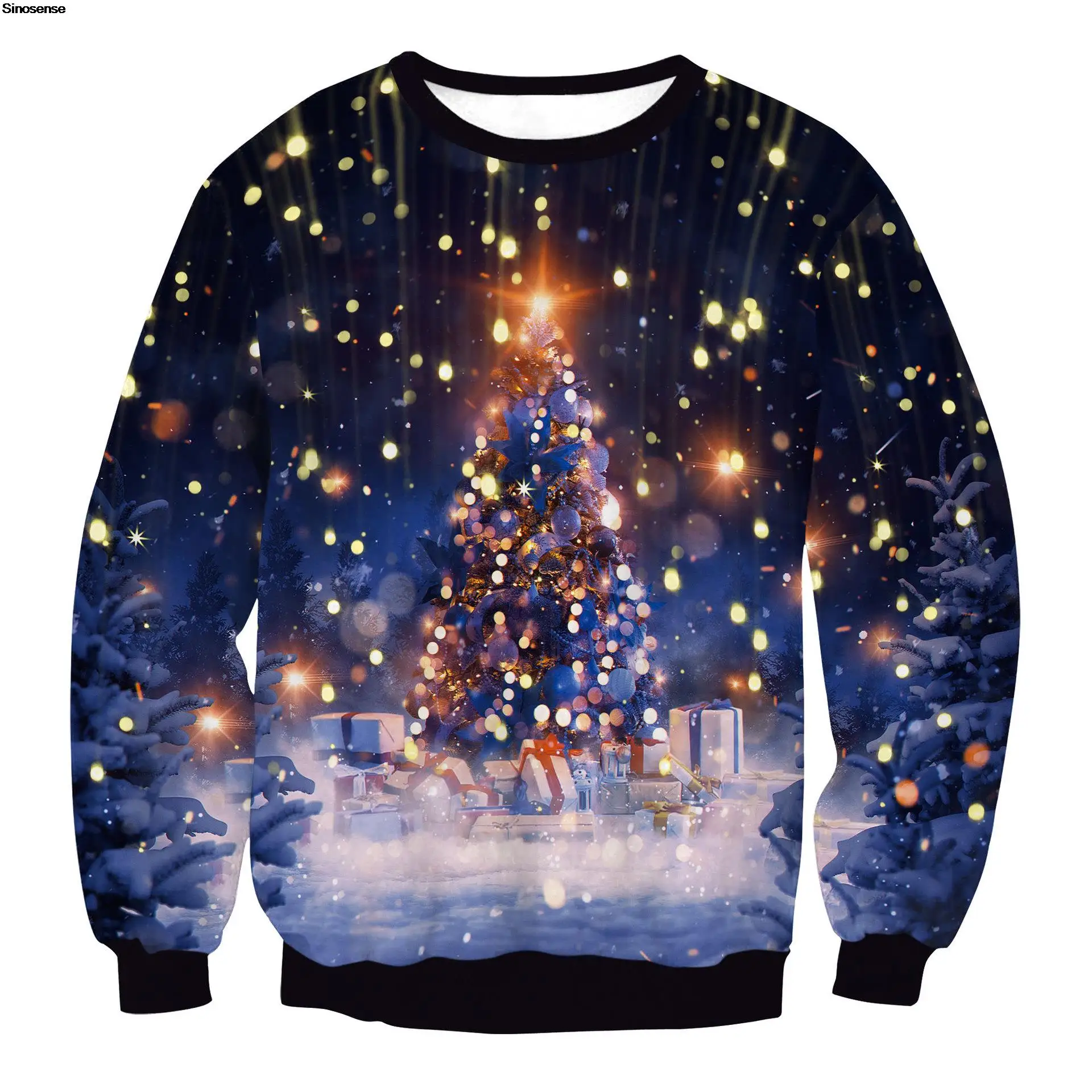 

Men Women Autumn Winter Ugly Christmas Sweater Holiday Party Jumpers Tops 3D Christmas Tree Print New Year Eve Xmas Sweatshirt