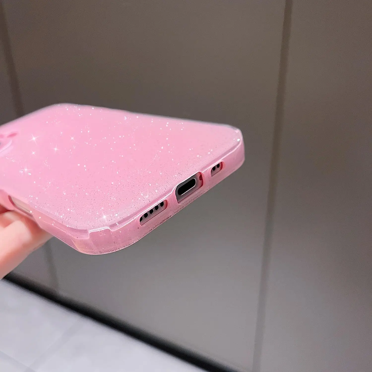 Pink Cute Glitter Sparkly Case Cover For iPhone 16 Pro Max 15 Plus 14 13 12 11 Women Girl Phone Accessories