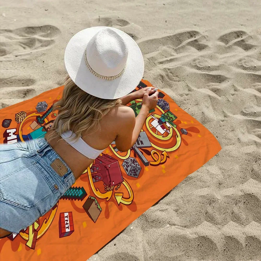 Game Mine C-Crafts Cartoon Beach Towel Cute Kawaii Room Decor Bath Girls Children Hand Towels For Bathroom Shower 5