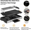 Griddle Nonstick 1600W,Electric Griddle for Indoor and Outdoor,Adjustable Temperature Controls,Griddle Pan Electric for Pancakes 4