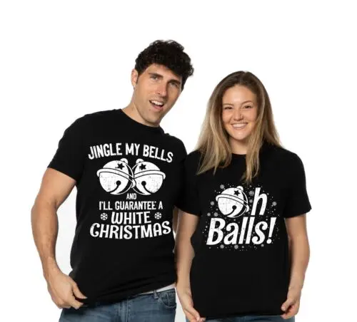 

Рождественская футболка JIngle My Bells & Oh Balls для пары