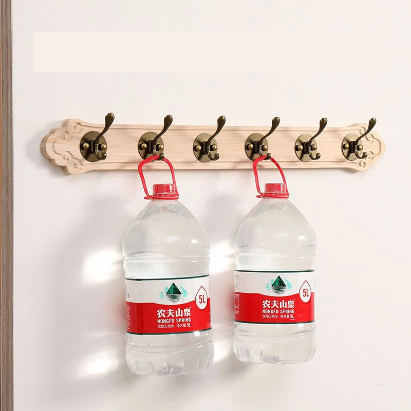 Luxury Robe Solid Wooden Coat Rack with 4/5/6/7/8 Hooks Wall Clothes Hanger Keys Hat Storage Hanging for Entrance Hall Furniture
