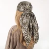 Leopard Silk Scarf Women Summer Beach Vacation Foulard Soft Satin Shawl Kerchief Square Scarfs Neck Headscarf 90*90cm 1