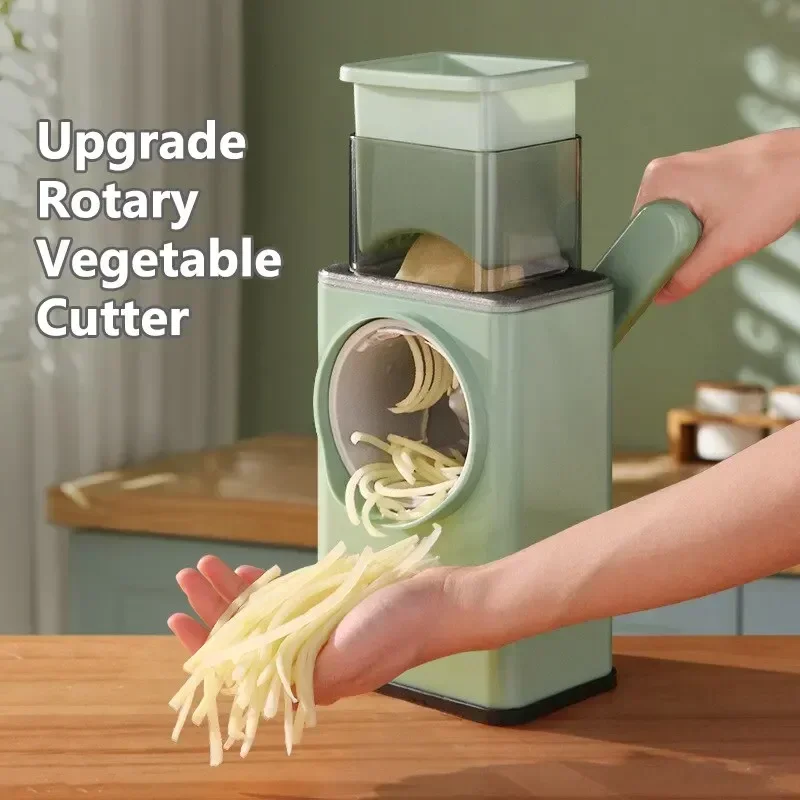 Multifunction Vegetable Slicer Manual Home Kitchen Accessories Grater Vegetable Chopper 3 in 1 Roller Cutter Potato Spiralizer