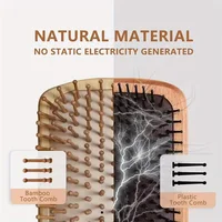 Marseilis Natural bamboo paddle comb air cushion comb scalp massage anti-static tangle free comb,Special for real hair wigs 3