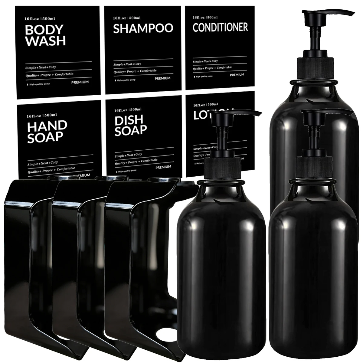 3pcs black