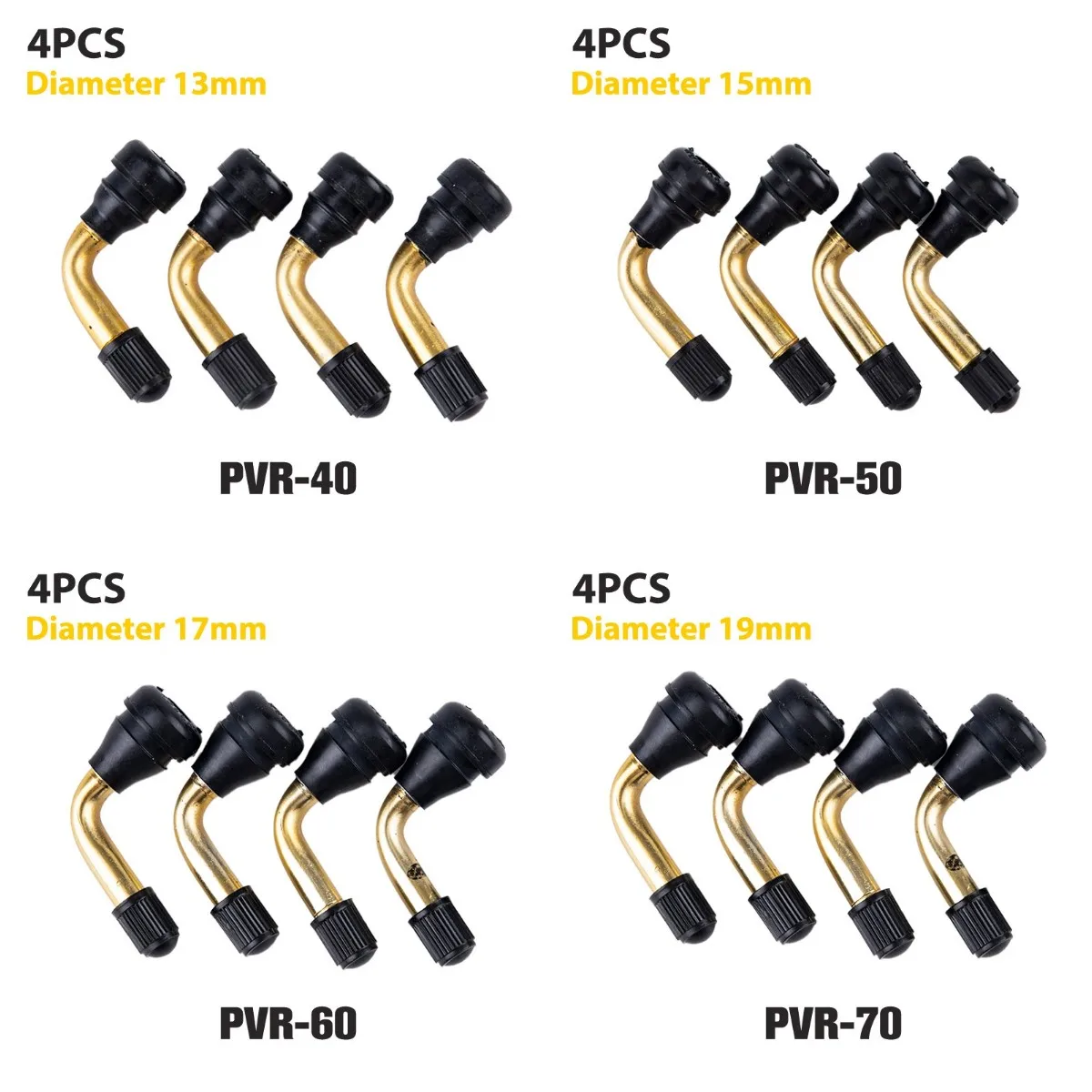 Rubber Angle Valve 4/5PCS Rubber Angle Valve Pvr40/pvr50/pvr60/pvr70 For Tubeless Tires Nipple For Tubeless Disc Wheel Nipple