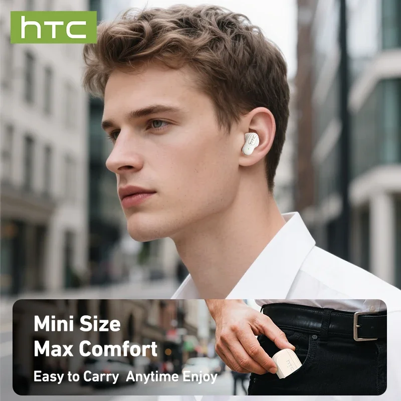 HTC NE51 Auricolari Bluetooth TWS Mini Auricolari Sport Cuffie wireless Auricolari intelligenti con riduzione del rumore Verde Nero - Image 2