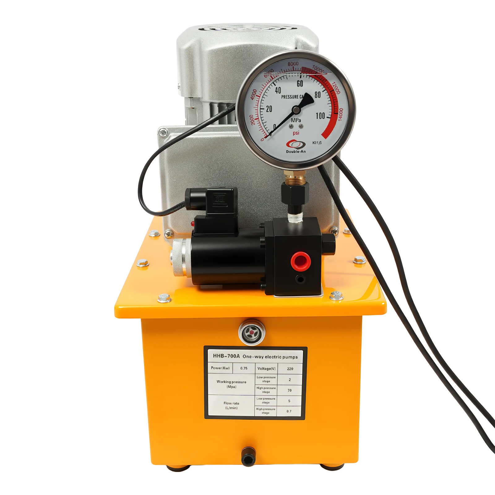 750 W 70 MPa elektrische Hydraulikpumpe 10000 PSI Pedalmagnetventilsteuerung einstellbare Hydraulikölstation Hochdruckpumpe – Detail 10