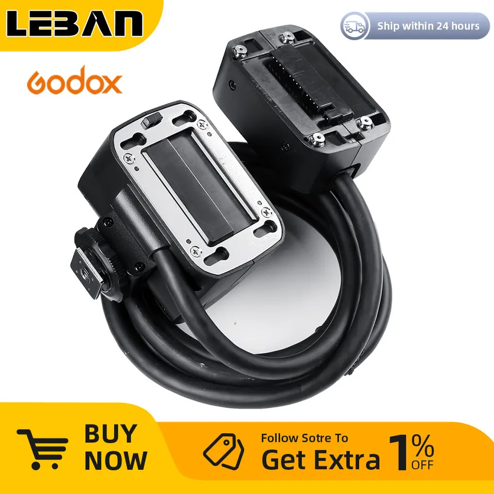 Godox EC200 200W 拡張フラッシュヘッド 2M長さのケーブル AD200