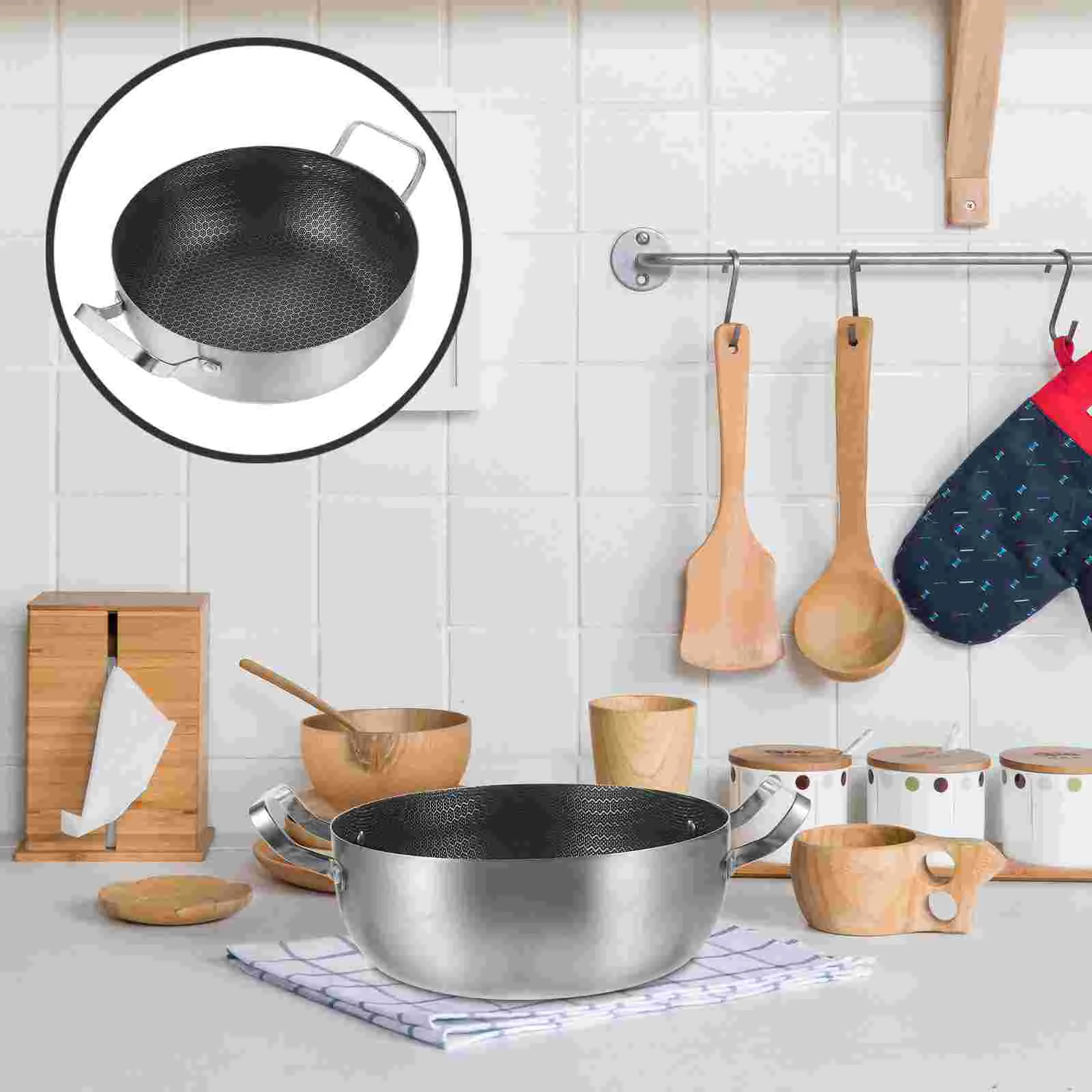 

Honeycomb Non-stick Hotpot Saucepan Stainless Steel Nonstick Skillet Egg Frying Cooking Griddle Kitchen Cookware Pans