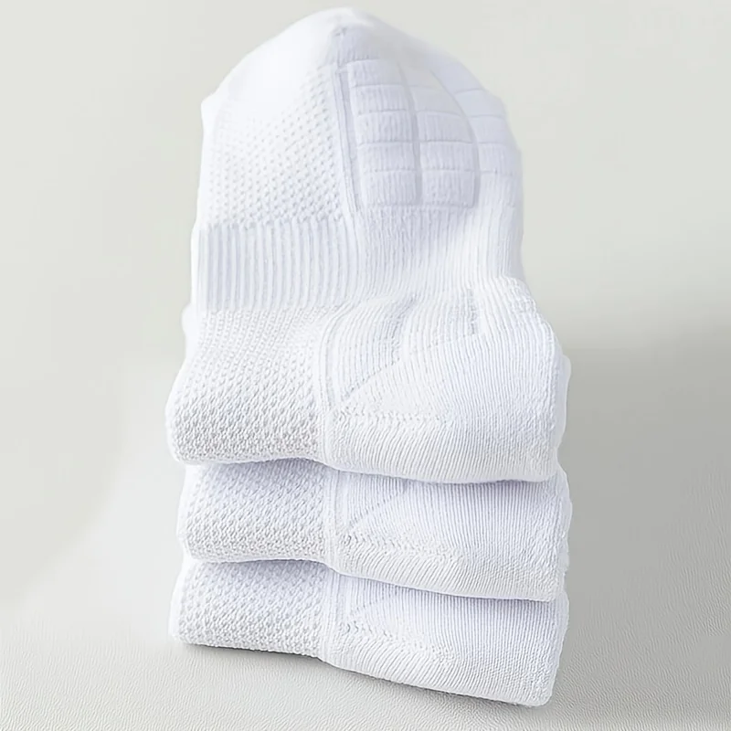 5Pairs Sport Socks Thickened Bottom Sweat Absorb Breathable Cycling Running Socks Men Shock Proof Anti-Skid Basketball Socks