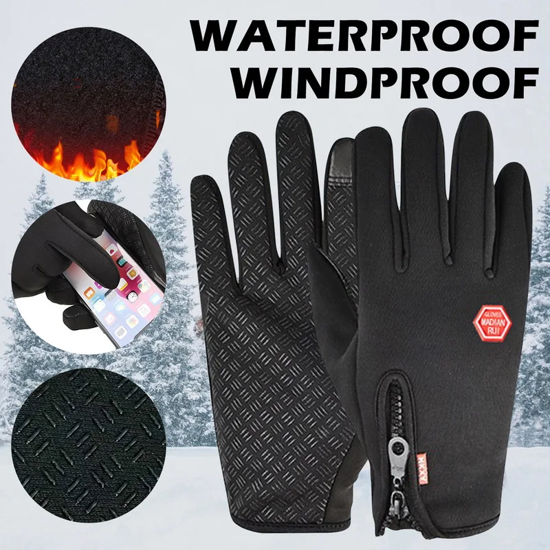 Winter Work Gloves Touchscreen Thermal Full Finger For Cycling Bicycle Bike Ski Outdoor Camping Hiking Motorcycle