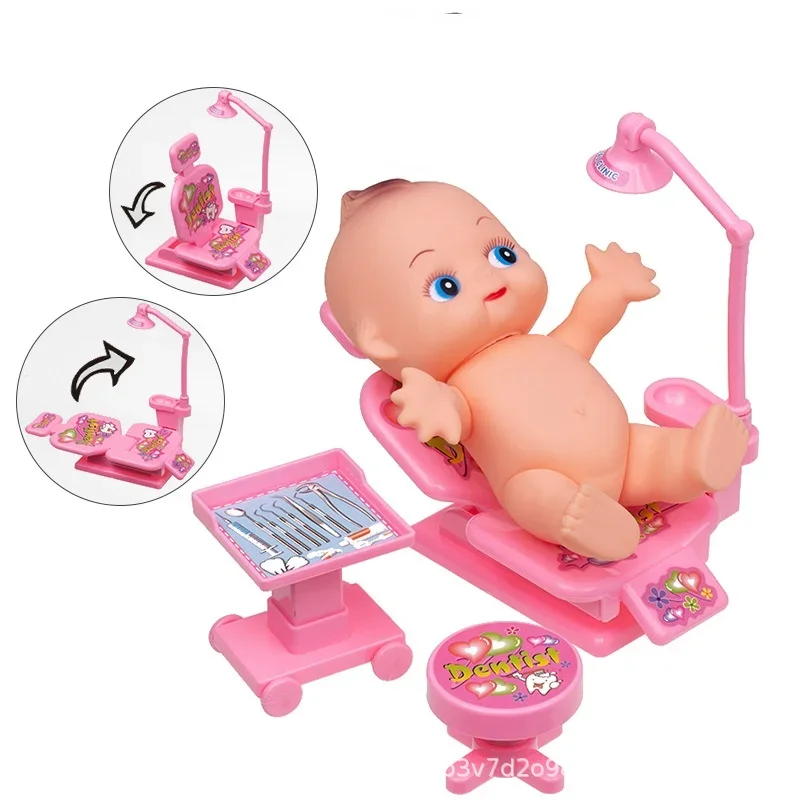 15CM Pretend Doctor Baby Doll Movable Arm Leg Scenery Play Part Baby Doll Toy 3