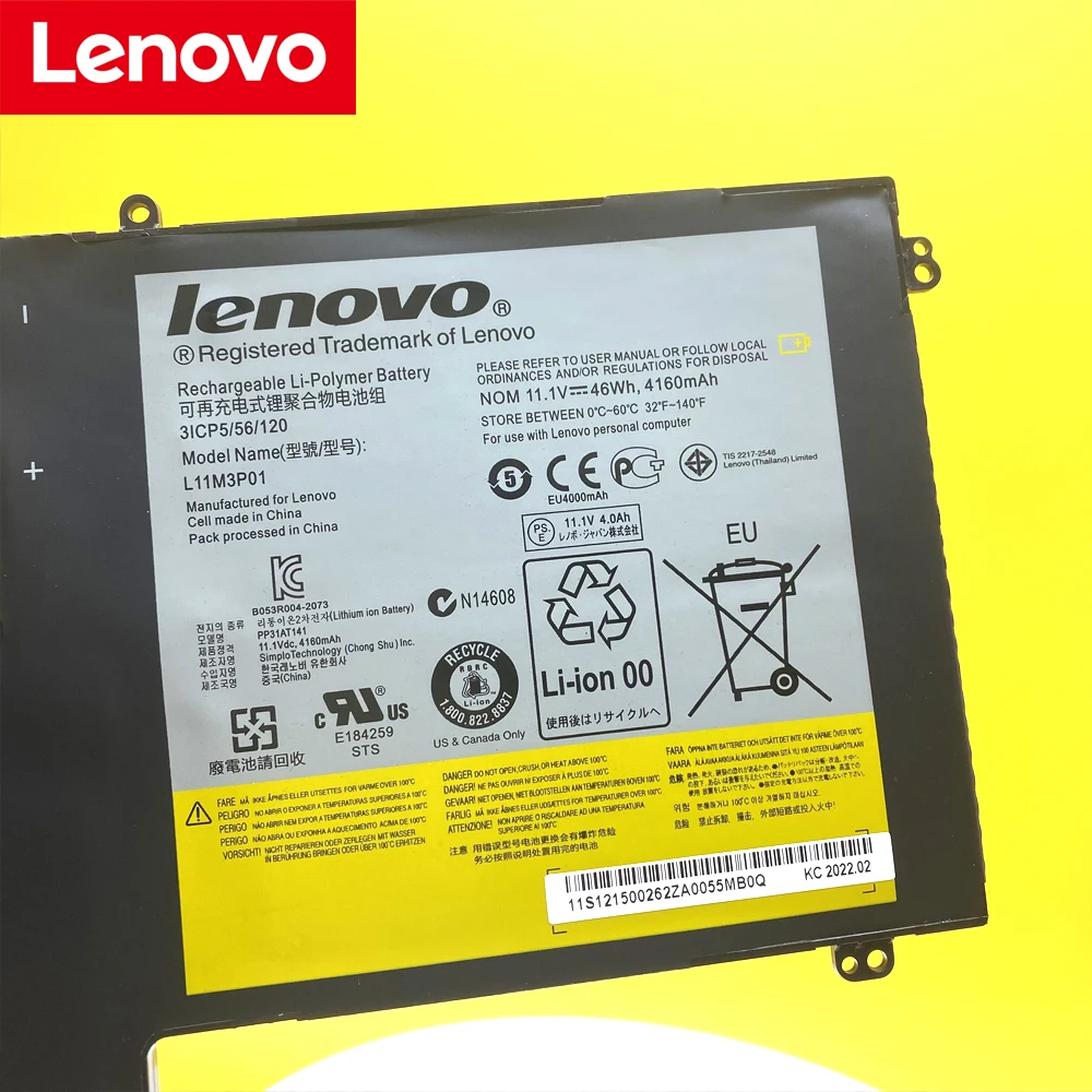 Bateria original nova do portátil para lenovo ideapad u310 l11m3p01