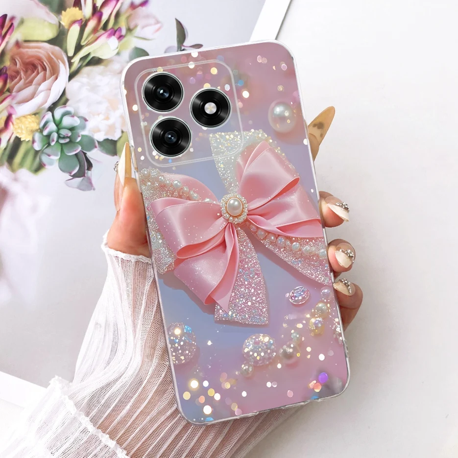 Cute Cat Luxury Painted Clear Silicone Soft Slim Phone Case Cover