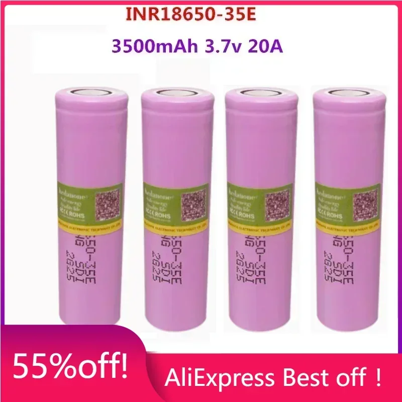 

2022New Original Made In Korea18650 3500mAh 20A Discharge INR18650-35E 3.7v 18650 Battery 3.7V Rechargable Battery+free Shipping