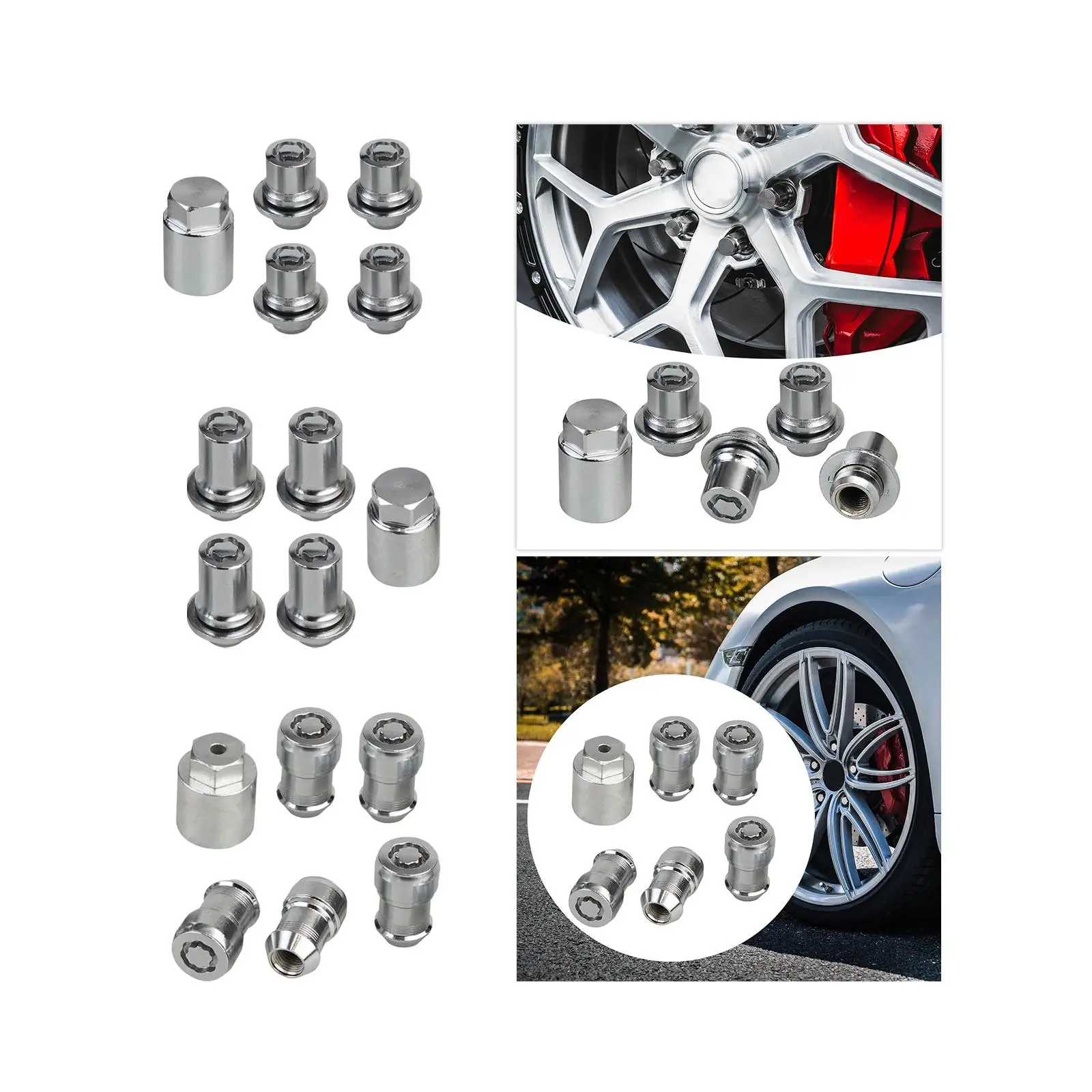 Wheel Lock Lug Nuts Set Heavy Duty High Performance Practical Premium Durable Spare Parts Devices Car Accessories Replacement