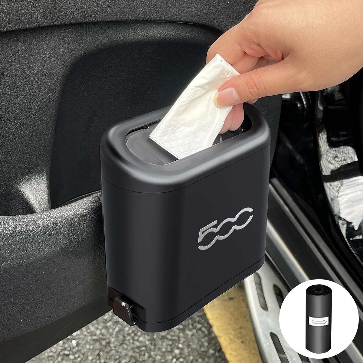 Portable Car Hidden Dust Box Plastic Garbage Bin For Fiat 500 Abarth 596 500X Stilo 500L 500C Accessories