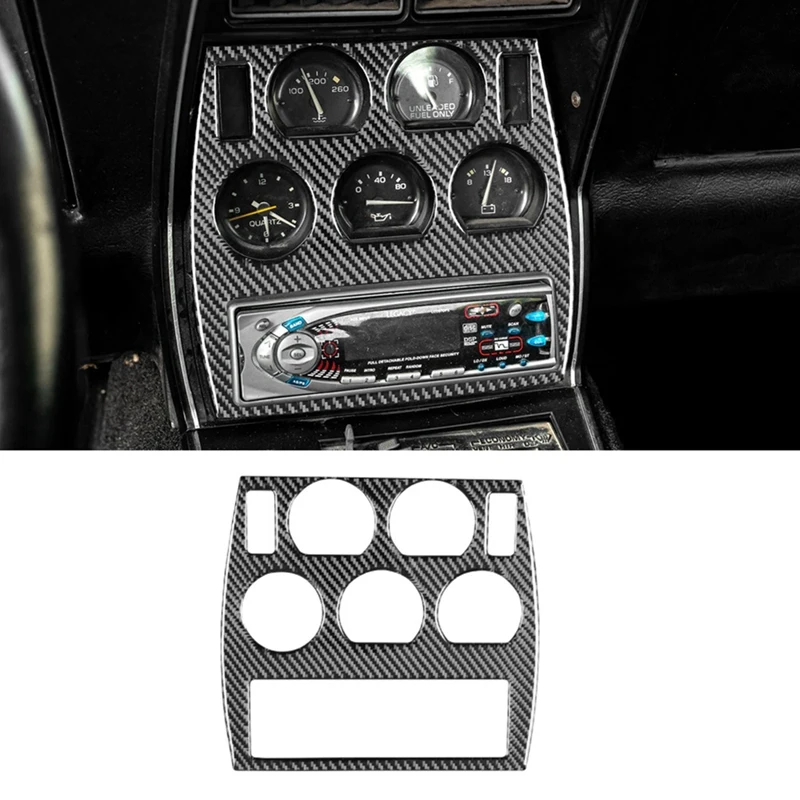 Vera Fibra Di Carbonio Per Chevrolet Corvette C3 1968-1982 Car Center Console Panel Cover Trim Sostituzione Interna