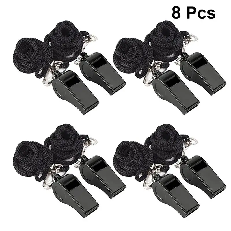 

8pcs Metal First Aid Whistles Emergency Whistle Survival Whistle With Lanyard Lightweight Safety Emergency Tools for Hunting