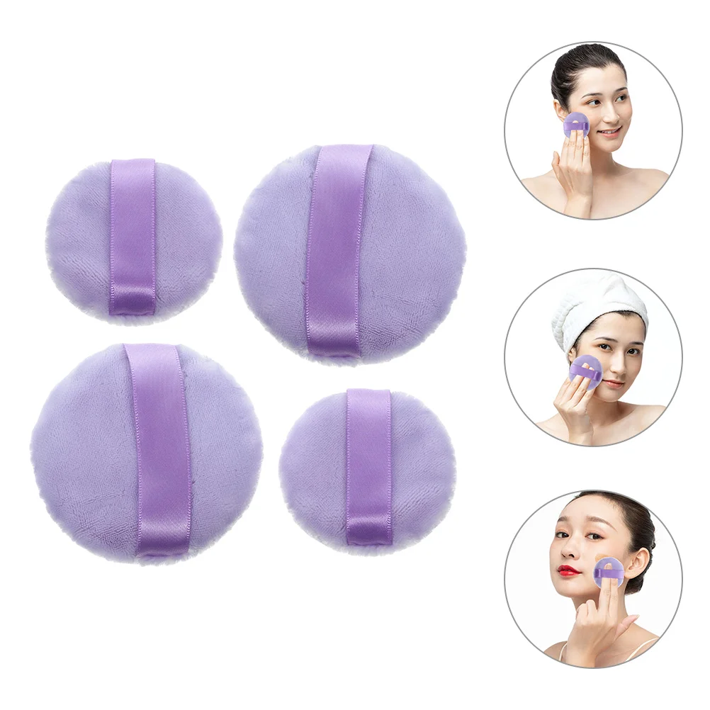 

4 Pcs Double-sided Velvet Puff Foundation Puffs Powder Cosmetics Beauty Makeup Loose