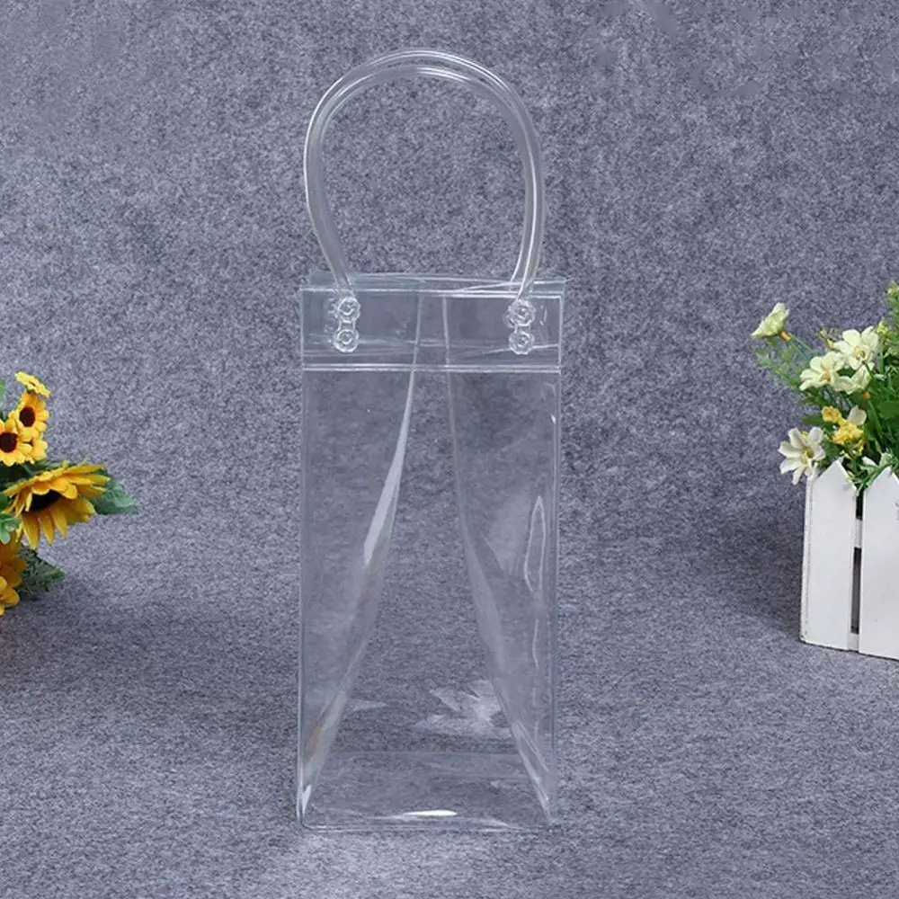 PVC Wine Bottle Freezer Bag Beer Chiller Cooler Bag Leakproof Ice Transparent Champagne Red Wine Bottle Ice Tote
