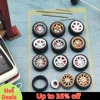 Kicarmod 1/64 Model Car ABS Wheels with Rubber Tire Brake Disc Refitting Parts Diameter 10mm For Model Car Tomica MINI GT 1