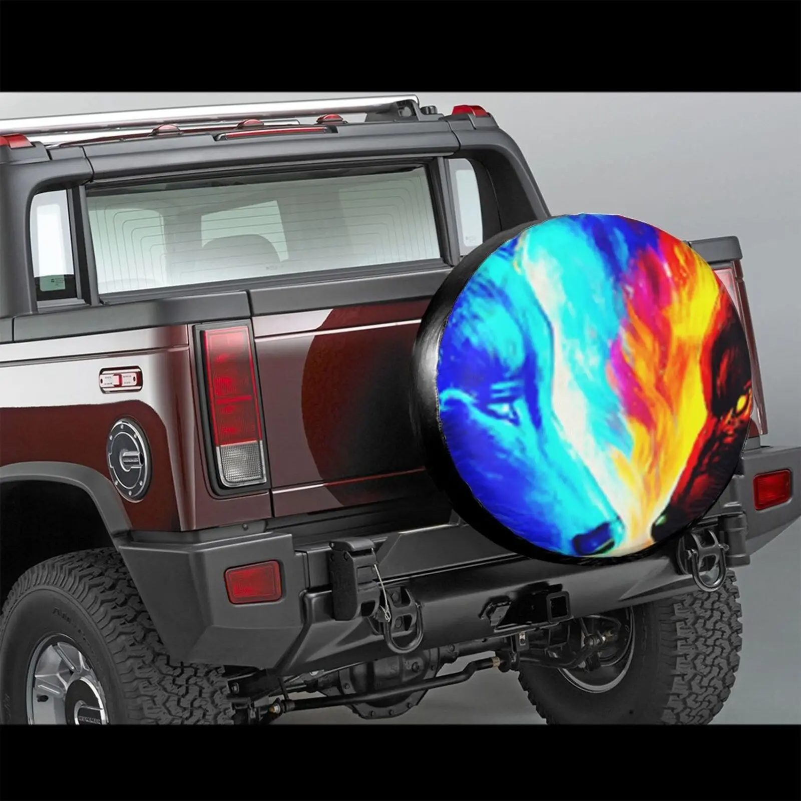 

Чехол для шины Land Rover, чехол из искусственной кожи с изображением головы волка, 14/15/16/17 дюймов, 1 шт.
