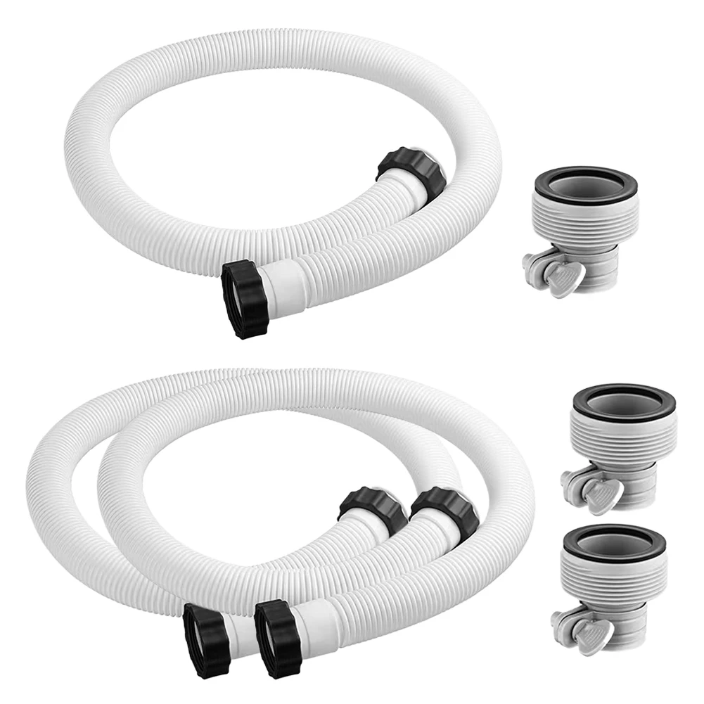 1.5in Diameter Pool Filter Pump Hose with Adapter Replacement Hose Pool Hoses for Intex Pool Sand Filter Pumps Saltwater Systems