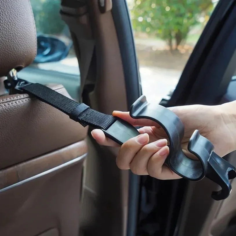 2pcs Multi-function Car Back Seat Hook Rear Seat Headrest Hanging Hook Umbrella Holder Seat Back Storage Hook Auto Interior Tool