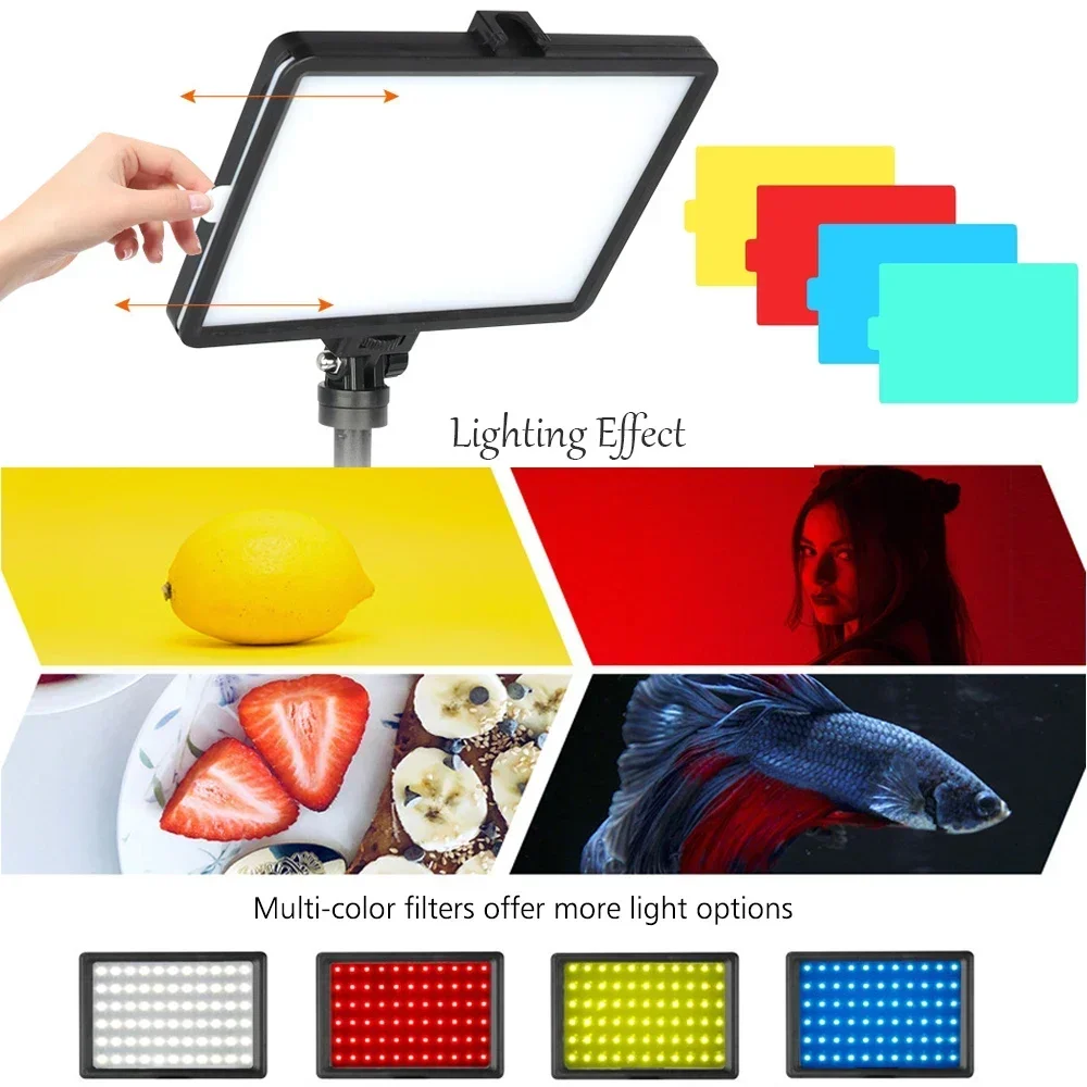 ZOMEI Led 비디오 라이트 카메라 사진 조명 키트 WithTripod Stand 스트리밍 스튜디오 촬영 촬영을위한 4 색 RGB 필터