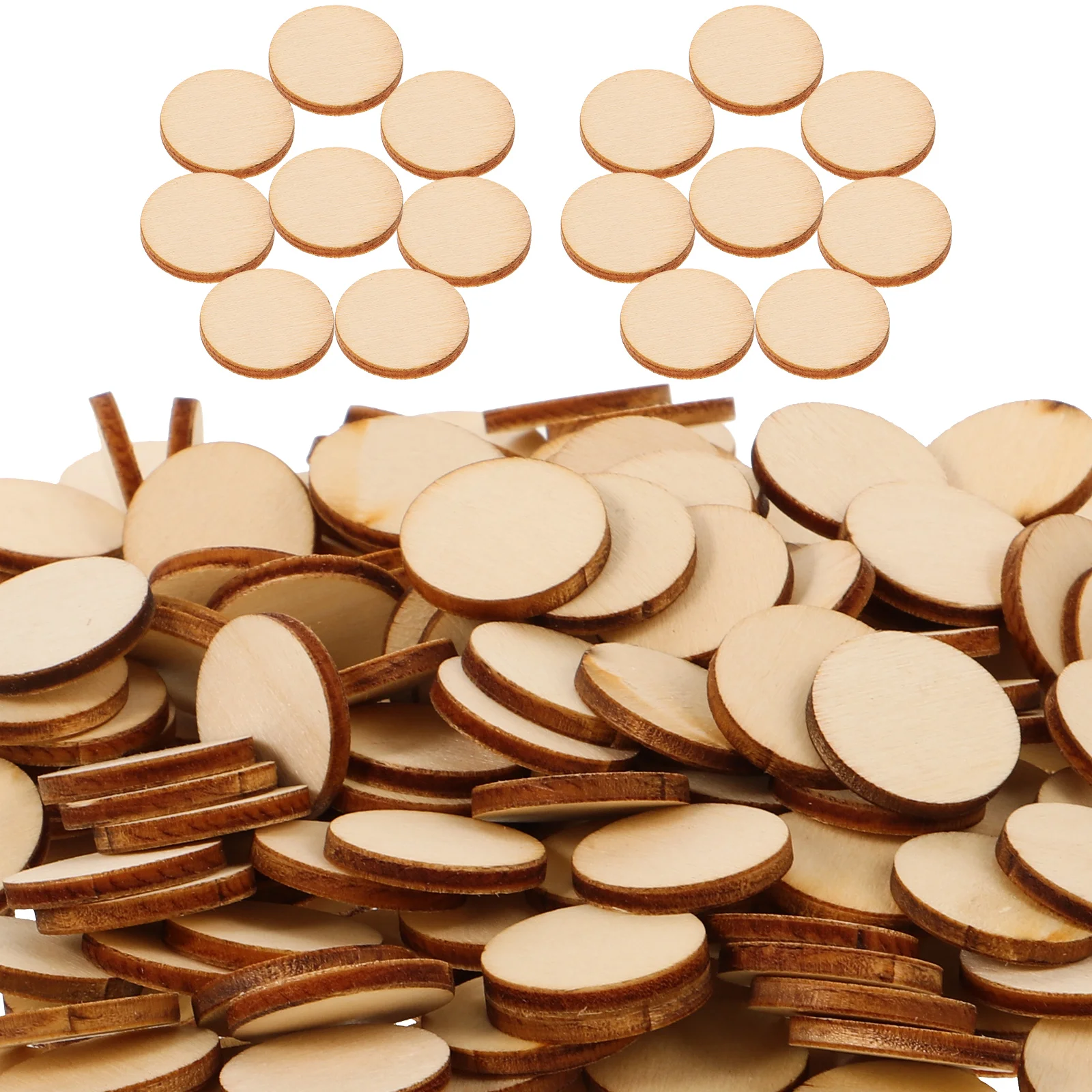 

Unfinished Wood Pieces Round Wood Chips DIY Handmade Wood Chips Blank Cutout Pieces Round Slices DIY Wooden Craft