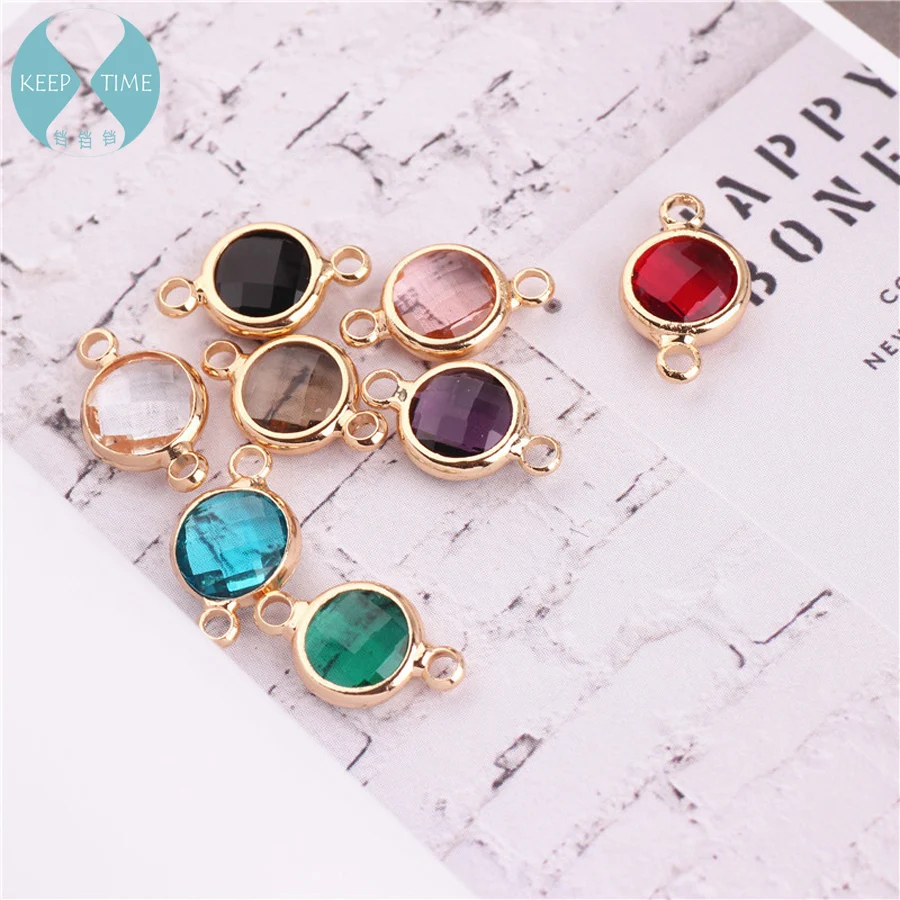 

Ювелирные изделия для рукоделия, медное стекло, кристалл, двойные Висячие круглые серьги, браслет, ожерелье, подвеска