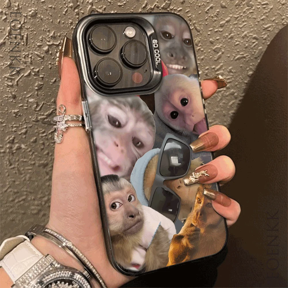 Playful Monkey Shockproof Slim Phone Case - Trendy and Stylish Cover