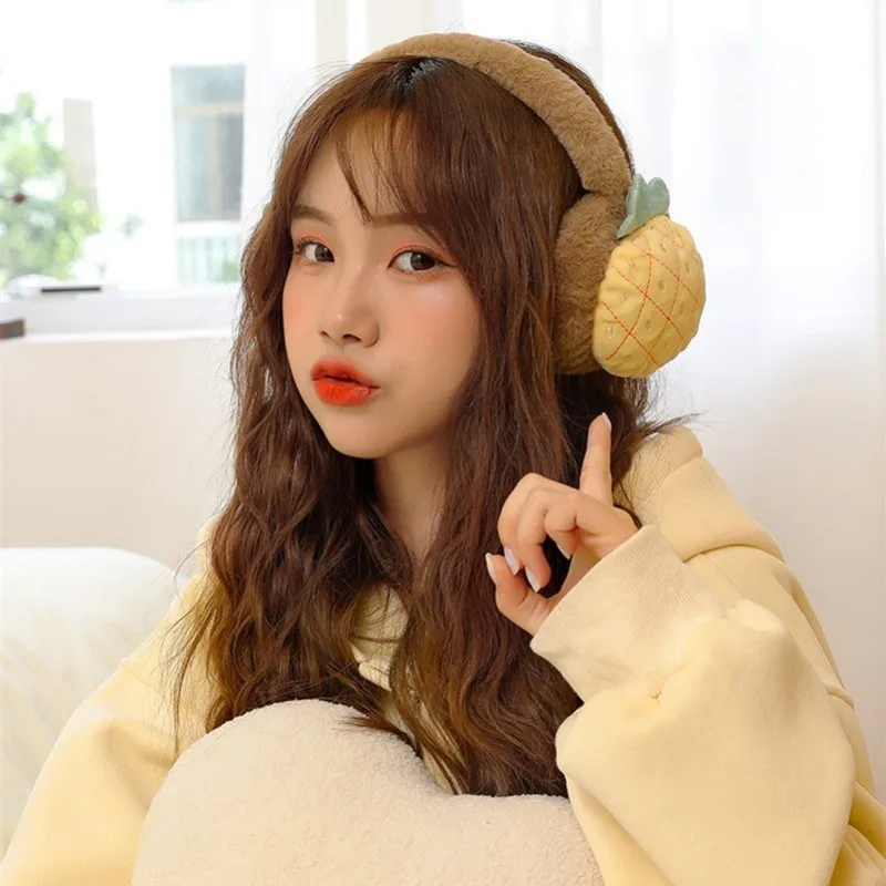 1 Pcs New Women\'S Children\'S Adjustable Fruit Shape Earmuffs Winter Warm Cashmere Folding Earmuffs Ear Warming Cartoon Ear Muffs