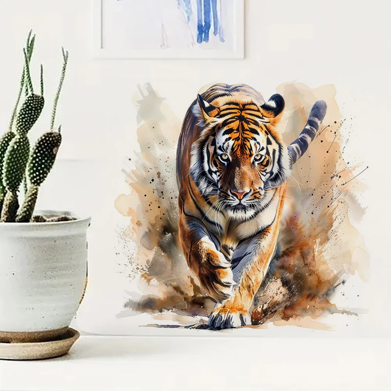 C1282# Majestic Tiger Wall Decal Reusable Sticker for Living Room Aesthetic Room Decoration Easy to Beautify Your Home