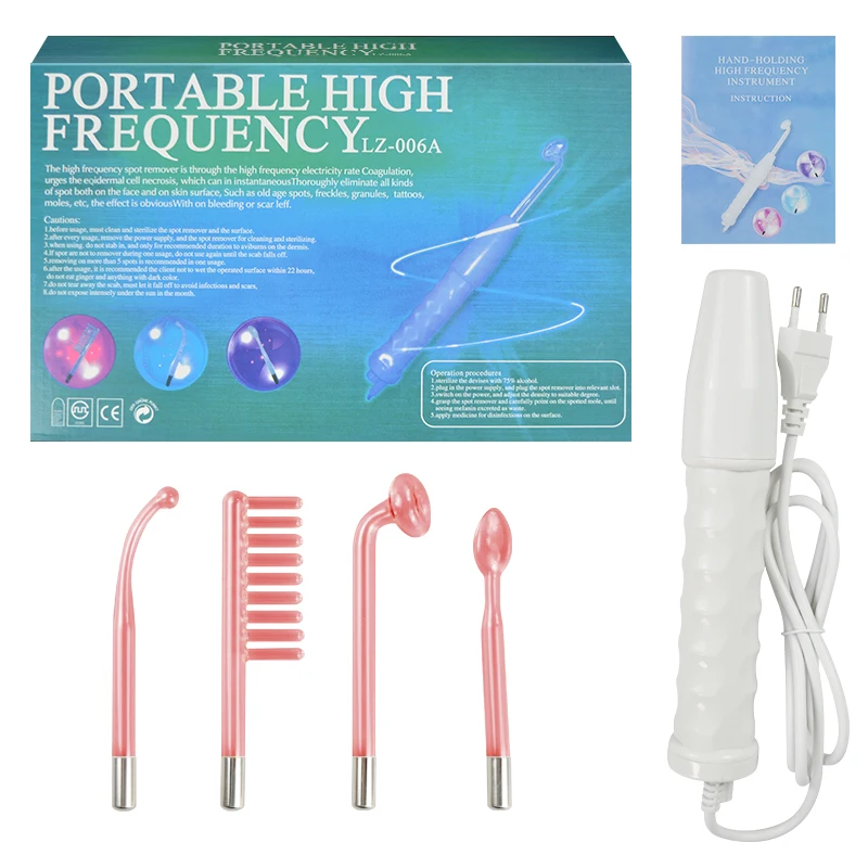 Facial Acne Wand 4in1 Electrode Glass Tube Machine Spot Acne Wand Facial Spa Face Skin Care Electrotherapy